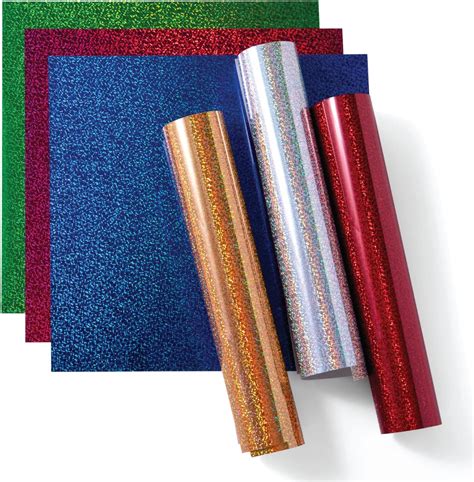 Cricut Holographic Sparkle Iron-On 30x60cm (Gold); 1 roll 12 in. x 24 in. Holographic Sparkle Iron-on; Perfect for custom fashion and accessories, bags, pillows, party and home décor, and more; Cricut® machines cut intricate images through iron-on heat transfer film while leaving the backing intact for easy application